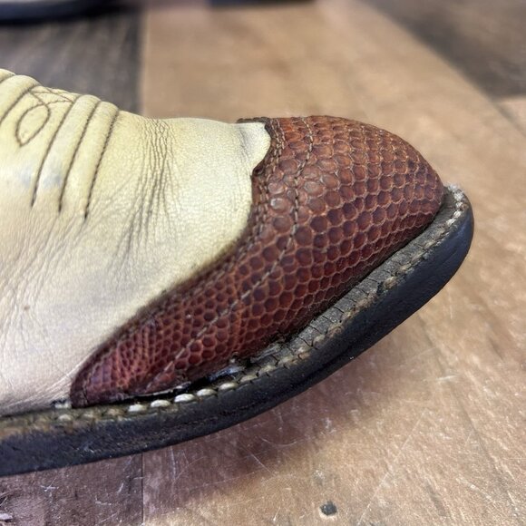 Tony Lama 6216 Vintage Gold Label Wingtip Urban Cowboy Boots Mens 9 D - Picture 8 of 12